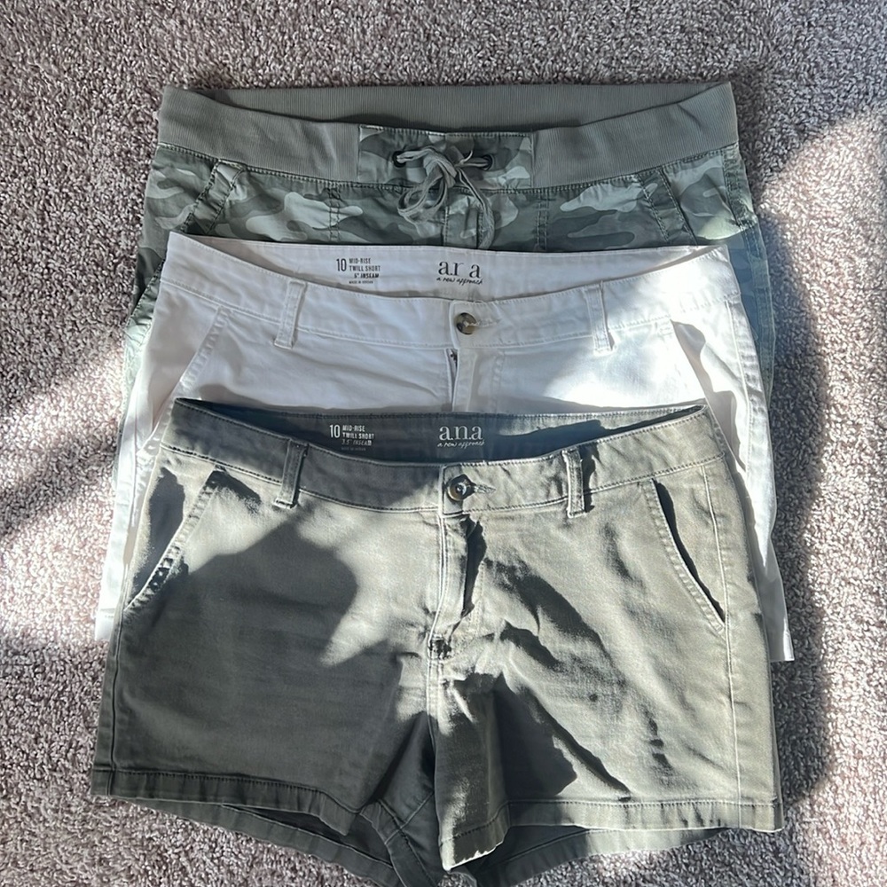 Set of 3 ANA Twill Shorts - Size 10